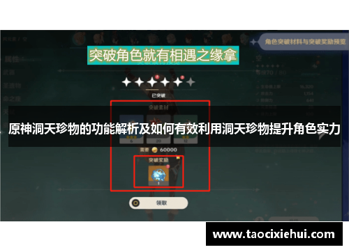 原神洞天珍物的功能解析及如何有效利用洞天珍物提升角色实力